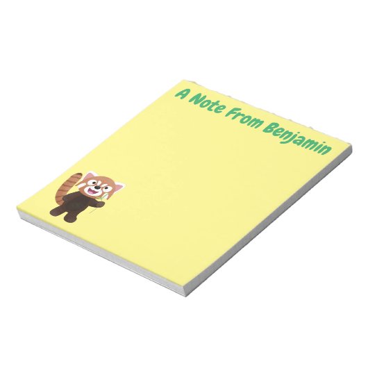 Cute red panda cartoon illustratie notitieblok (Linkerzijde)