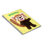 Cute red panda cartoon illustratie notitieboek (Rechterzijde)