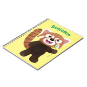 Cute red panda cartoon illustratie notitieboek (Linkerzijde)