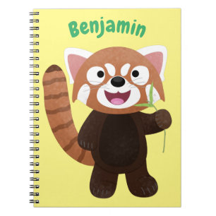 Cute red panda cartoon illustratie notitieboek