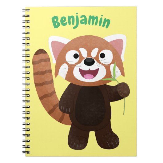 Cute red panda cartoon illustratie notitieboek (Voorkant)