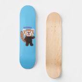 Cute red panda cartoon illustratie persoonlijk skateboard (Voorkant)