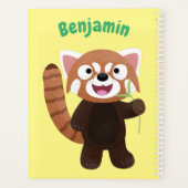 Cute red panda cartoon illustratie planner (Achterkant)