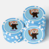 Cute red panda cartoon illustratie poker chips (Opstapeling)