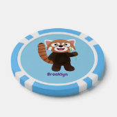 Cute red panda cartoon illustratie poker chips (Enkel)