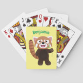 Cute red panda cartoon illustratie pokerkaarten (Achterkant)
