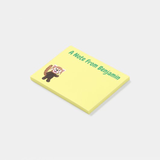 Cute red panda cartoon illustratie post-it® notes (Schuin)