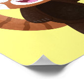 Cute red panda cartoon illustratie poster (Hoek)