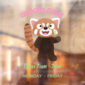 Cute red panda cartoon illustratie raamsticker (Vel 2)
