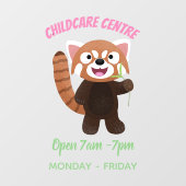 Cute red panda cartoon illustratie raamsticker (Vel)