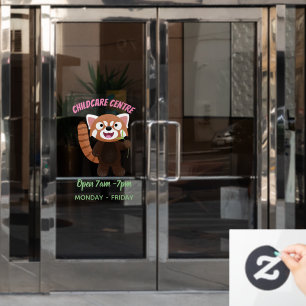 Cute red panda cartoon illustratie raamsticker