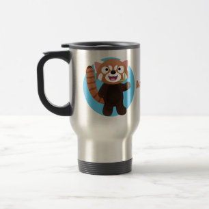 Cute red panda cartoon illustratie reisbeker
