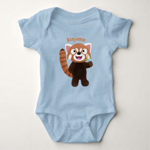 Cute red panda cartoon illustratie romper