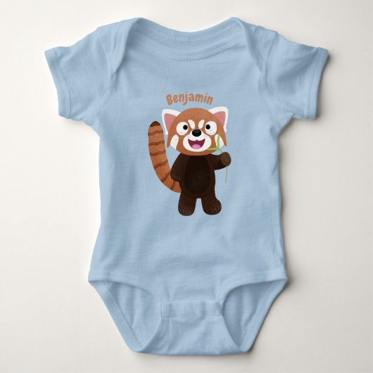 Cute red panda cartoon illustratie romper (Voorkant)