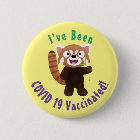 Cute red panda cartoon illustratie ronde button 5,7 cm (Voorkant)