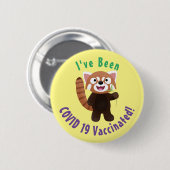 Cute red panda cartoon illustratie ronde button 5,7 cm (Voorkant /achterkant)