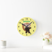 Cute red panda cartoon illustratie ronde klok (Huis)