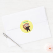 Cute red panda cartoon illustratie ronde sticker (Envelop)