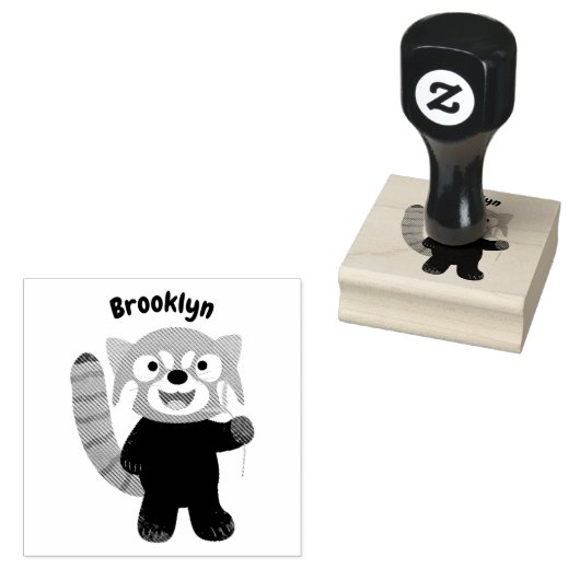 Cute red panda cartoon illustratie rubberstempel (Gestempeld)