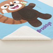 Cute red panda cartoon illustratie sherpa deken (3/4)