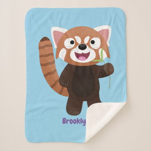 Cute red panda cartoon illustratie sherpa deken (Voorkant)