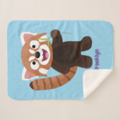 Cute red panda cartoon illustratie sherpa deken (Voorkant (horizontaal))