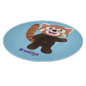 Cute red panda cartoon illustratie snijplank (Hoek)