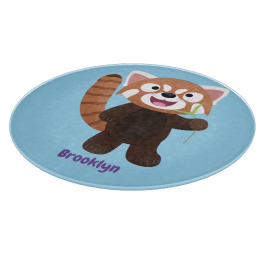 Cute red panda cartoon illustratie snijplank (Hoek)