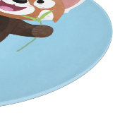 Cute red panda cartoon illustratie snijplank (Hoek)