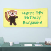 Cute red panda cartoon illustratie spandoek (Beurs)