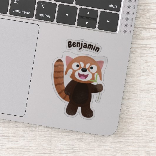 Cute red panda cartoon illustratie sticker (Detail)