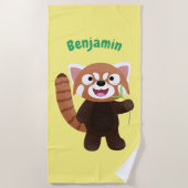 Cute red panda cartoon illustratie strandlaken (Voorkant)
