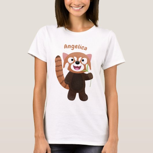 Cute red panda cartoon illustratie t-shirt (Voorkant)
