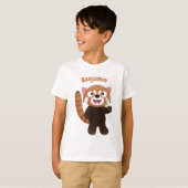 Cute red panda cartoon illustratie t-shirt (Voorkant volledig)