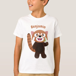 Cute red panda cartoon illustratie t-shirt