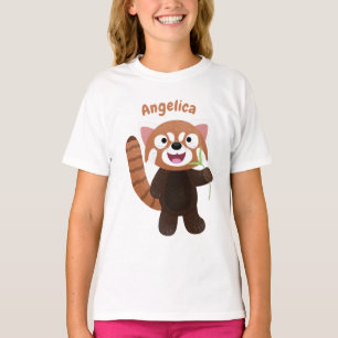 Cute red panda cartoon illustratie t-shirt