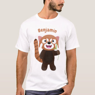 Cute red panda cartoon illustratie t-shirt