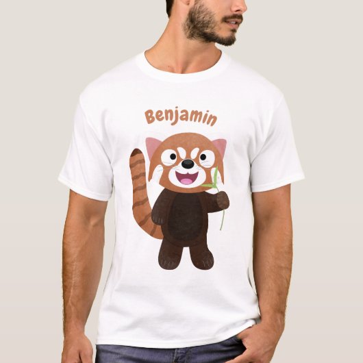 Cute red panda cartoon illustratie t-shirt (Voorkant)