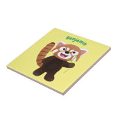 Cute red panda cartoon illustratie tegeltje (Zijkant)