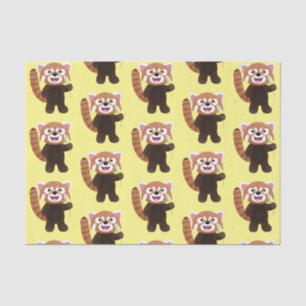Cute red panda cartoon illustratie tissuepapier