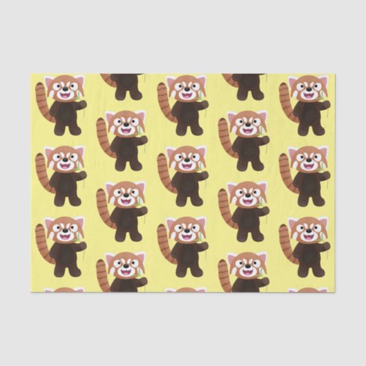 Cute red panda cartoon illustratie tissuepapier (Voorkant)