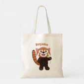 Cute red panda cartoon illustratie tote bag (Achterkant)