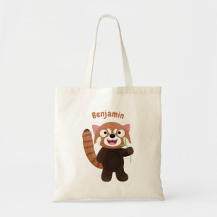 Cute red panda cartoon illustratie tote bag