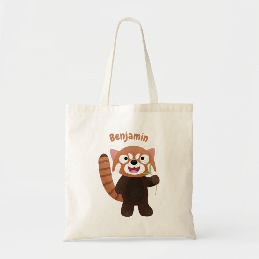 Cute red panda cartoon illustratie tote bag (Voorkant)