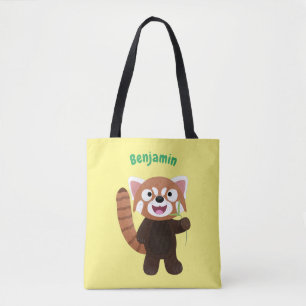 Cute red panda cartoon illustratie tote bag