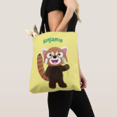 Cute red panda cartoon illustratie tote bag (Dichtbij)