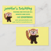 Cute red panda cartoon illustratie visitekaartje (Voorkant / Achterkant)