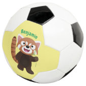 Cute red panda cartoon illustratie voetbal (Drie kwart)