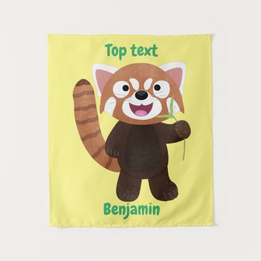 Cute red panda cartoon illustratie wandkleed (Voorkant)