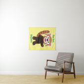 Cute red panda cartoon illustratie wandkleed (In Situ (horizontaal))